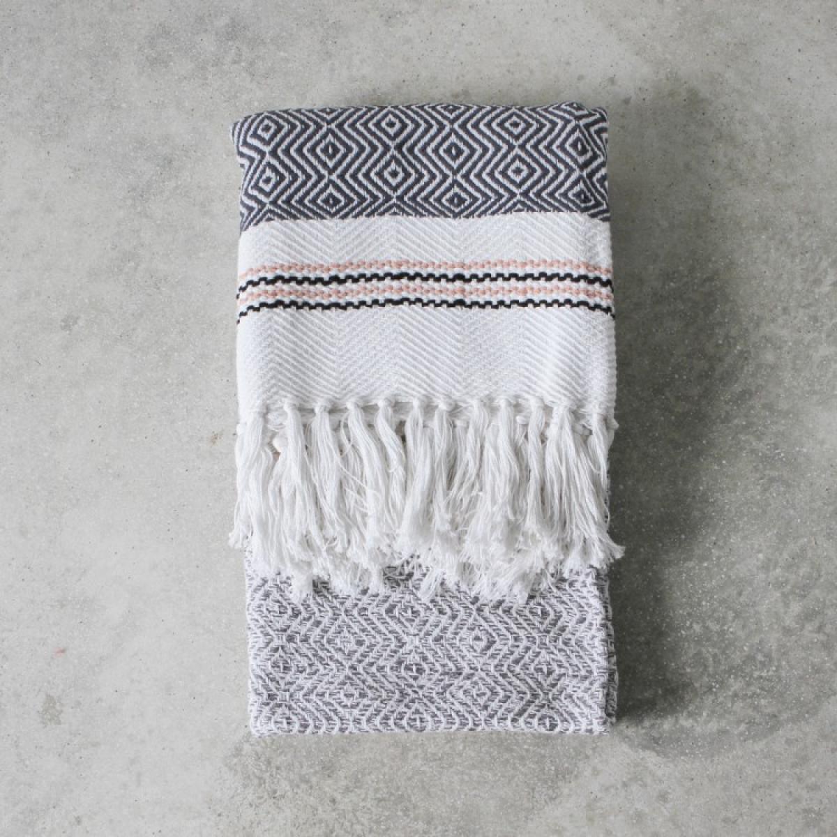 Ada Woven Throw - Black/White