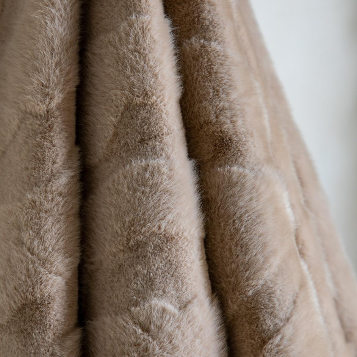 Chevron Rabbit Faux Fur Throw - Mink – image 2
