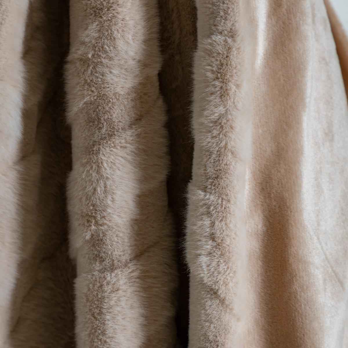 Chevron Rabbit Faux Fur Throw - Mink – image 3