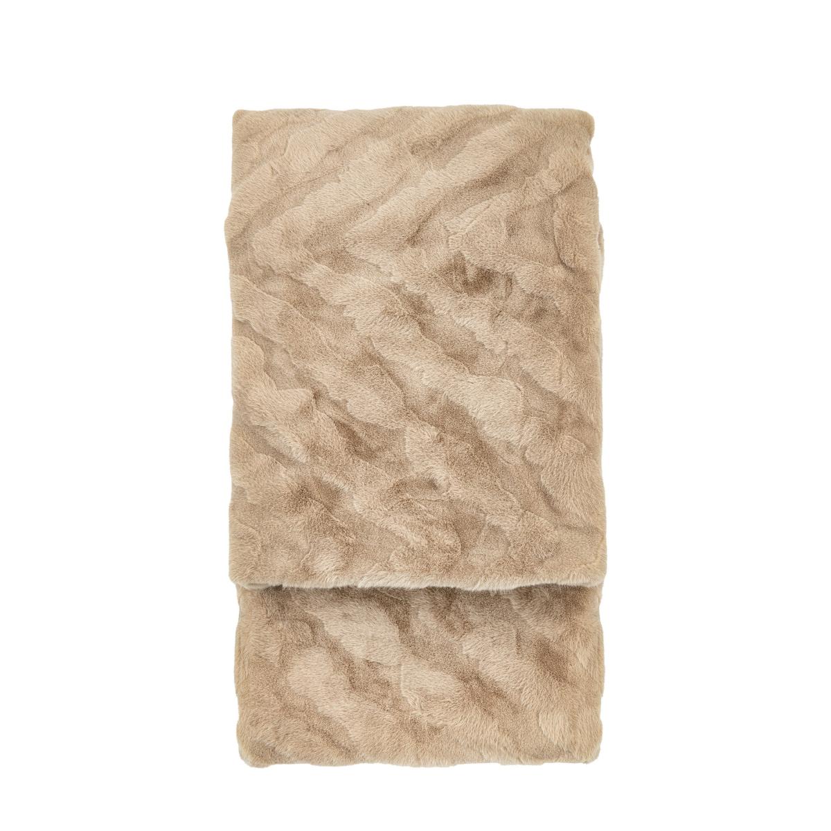 Chevron Rabbit Faux Fur Throw - Mink – image 4