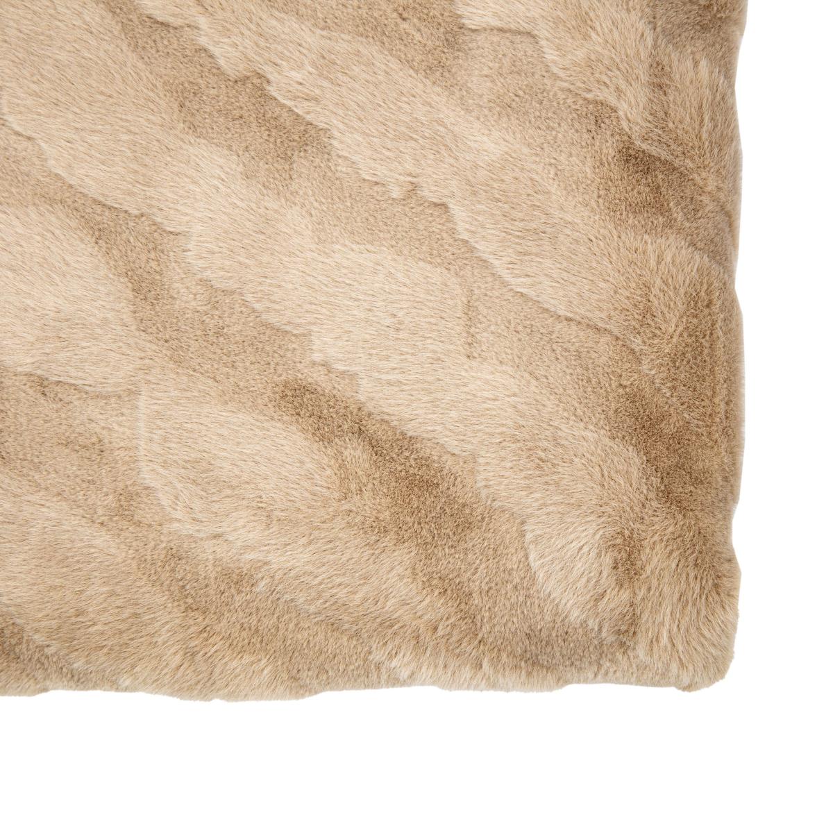 Chevron Rabbit Faux Fur Throw - Mink – image 6