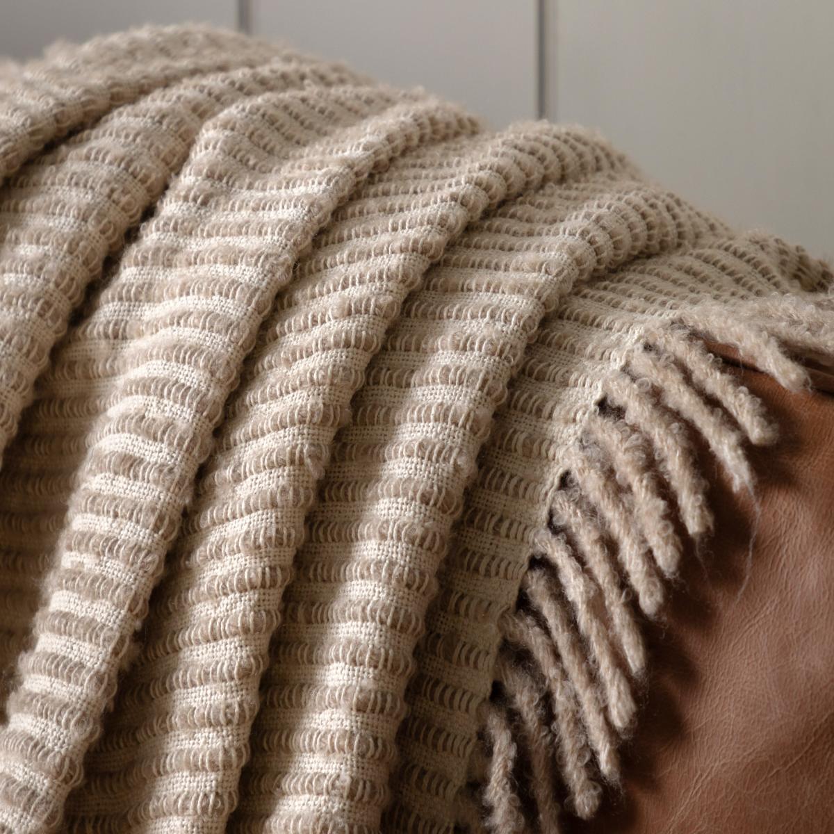 Side Fringe Throw - Cream – image 2