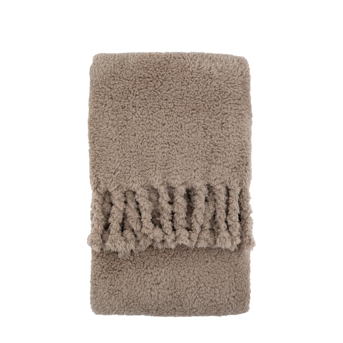 Fringed Teddy Throw - Taupe – image 3