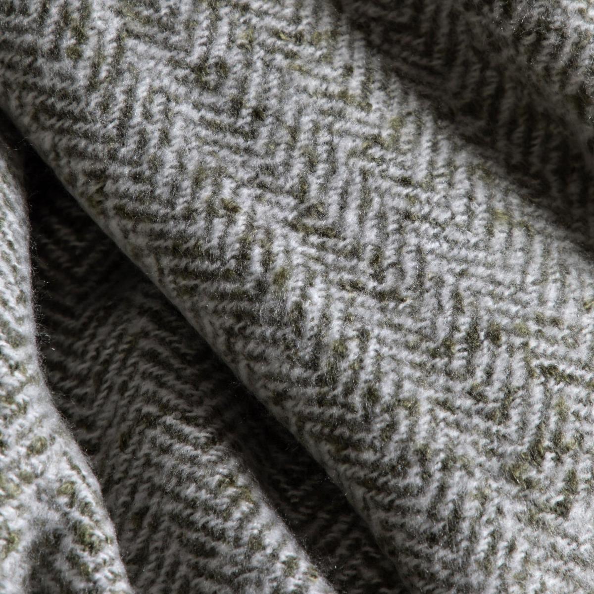 Herringbone Faux Mohair Throw - Olive – image 3