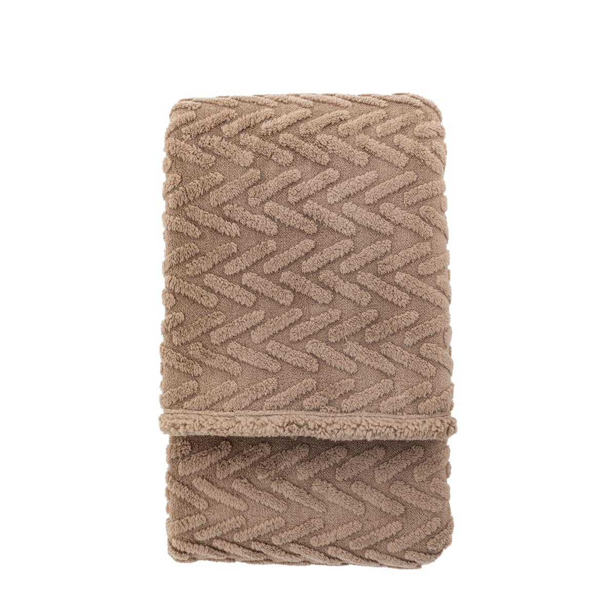 Herringbone Sherpa Throw - Taupe – image 2