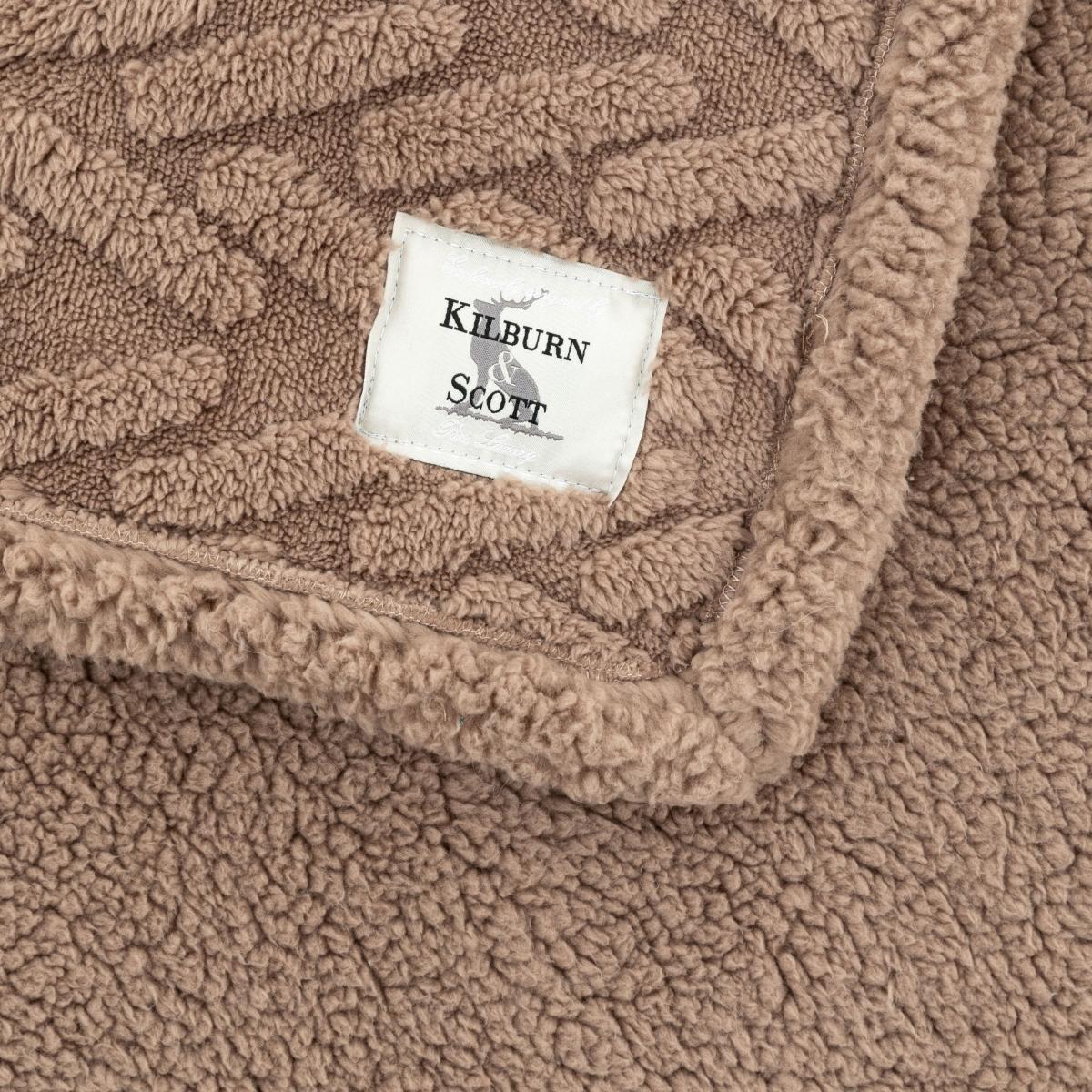 Herringbone Sherpa Throw - Taupe – image 4