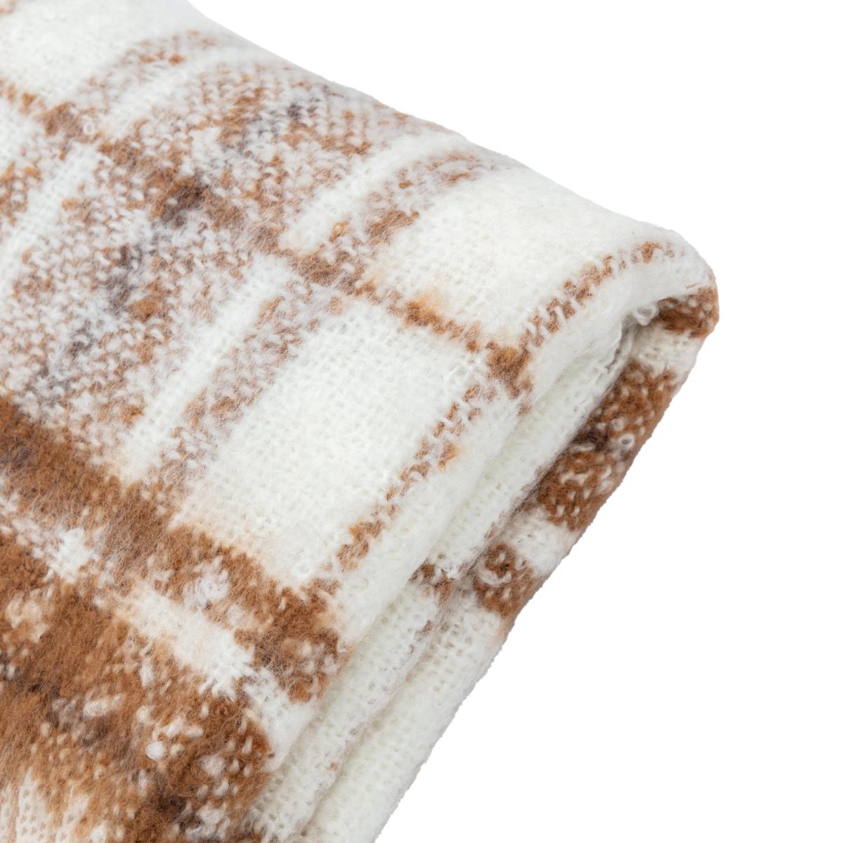 Check Faux Mohair Throw - Tan – image 5