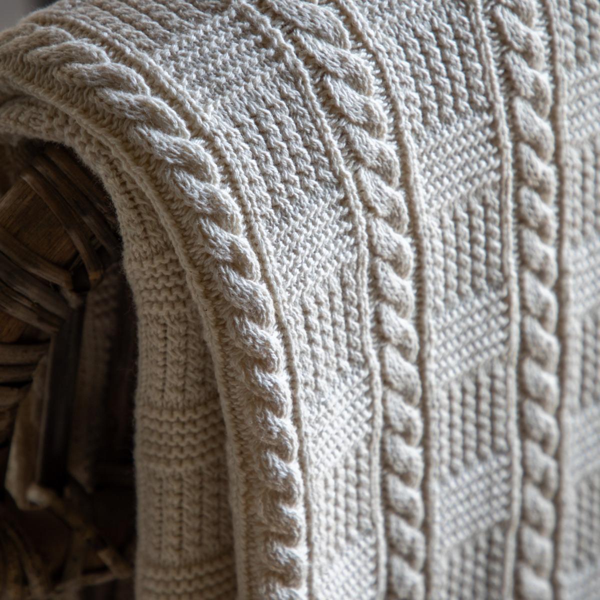 Cotton Cable Throw - Cream – image 2