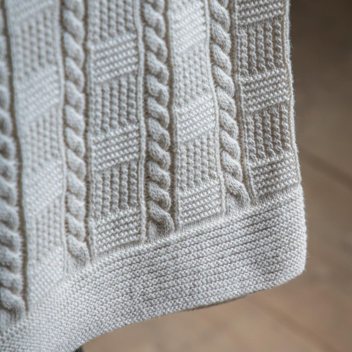 Cotton Cable Throw - Cream – image 3