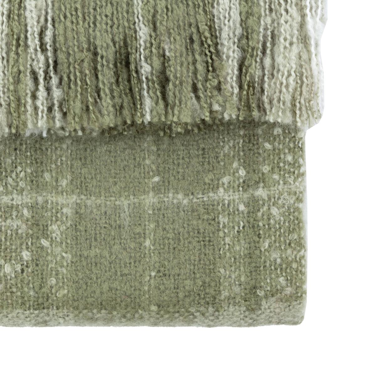 Check Faux Mohair Throw - Olive – image 5