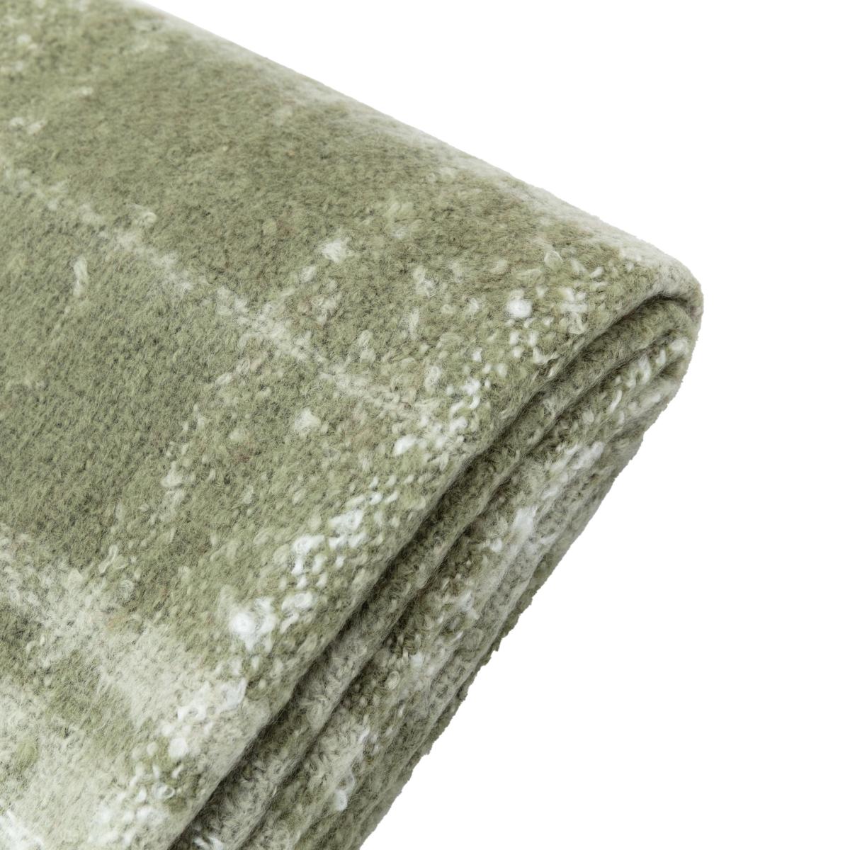 Check Faux Mohair Throw - Olive – image 6