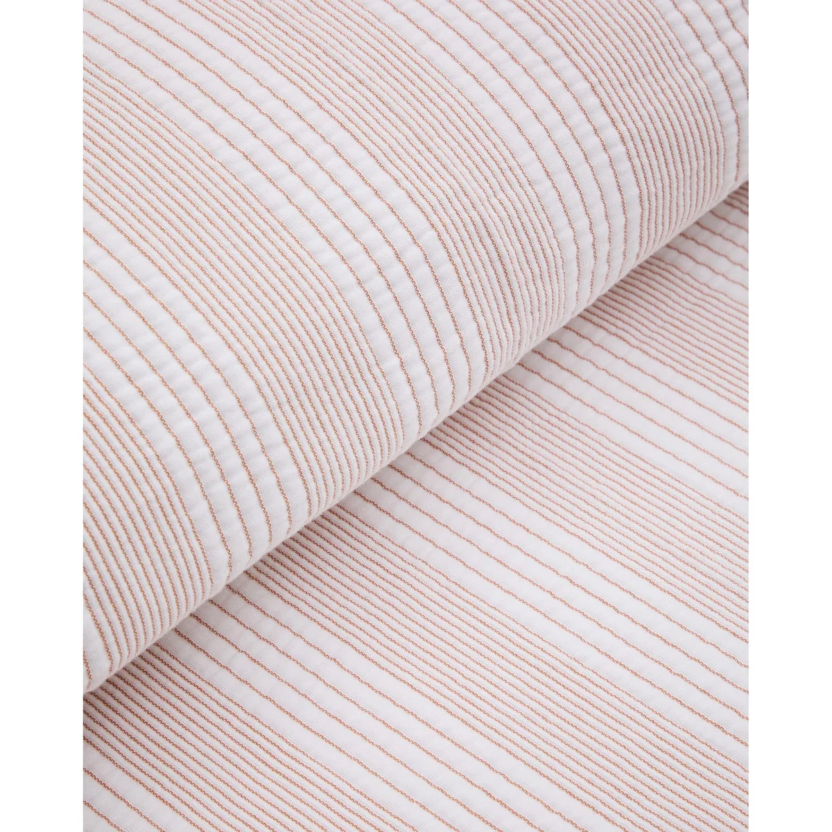 Macie red and beige striped 100% cotton bedspread for 90/135cm bed – image 2