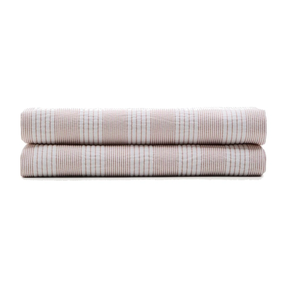 Macie red and beige striped 100% cotton bedspread for 90/135cm bed – image 1