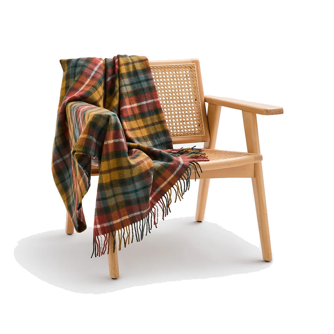 Estria Tartan Fringed Throw