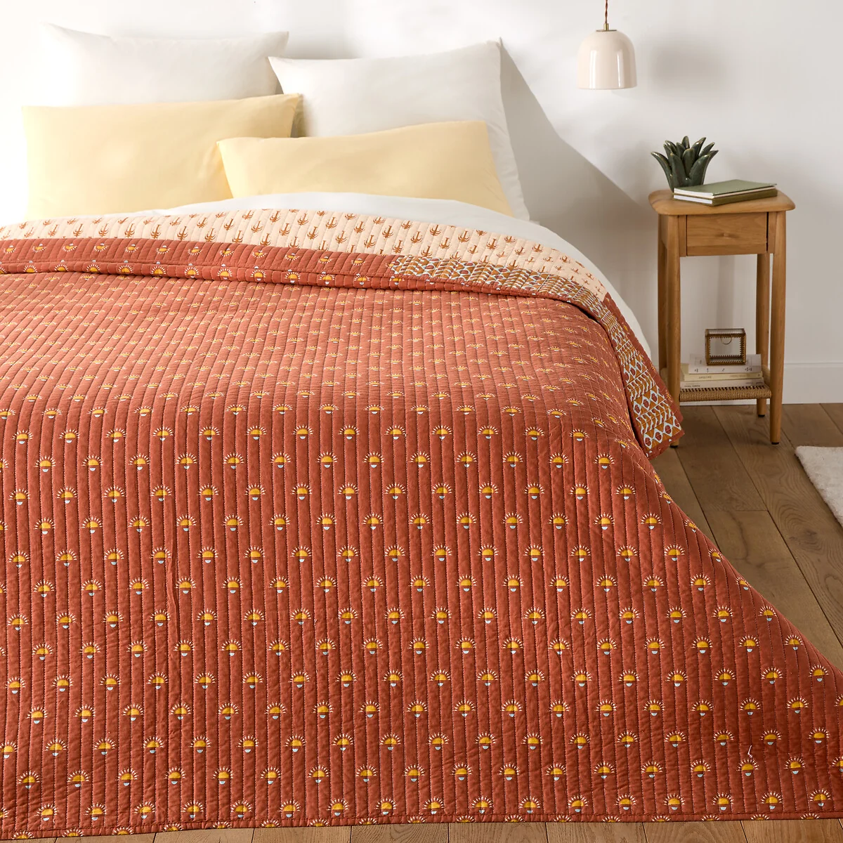 Nizar Patchwork Print Washed Cotton Kantha Bedspread – image 3