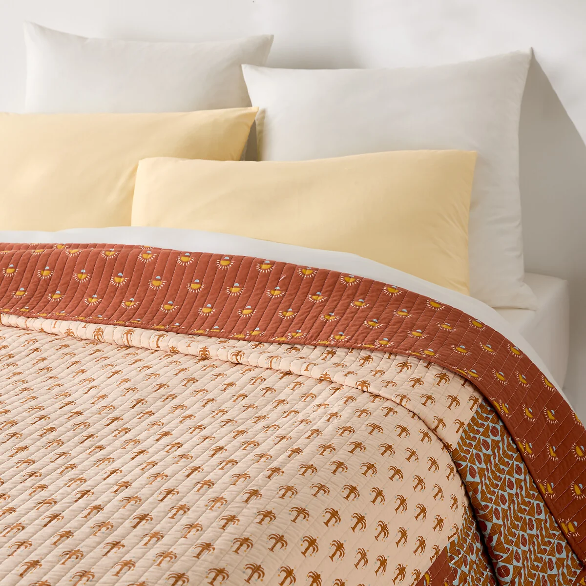 Nizar Patchwork Print Washed Cotton Kantha Bedspread – image 4