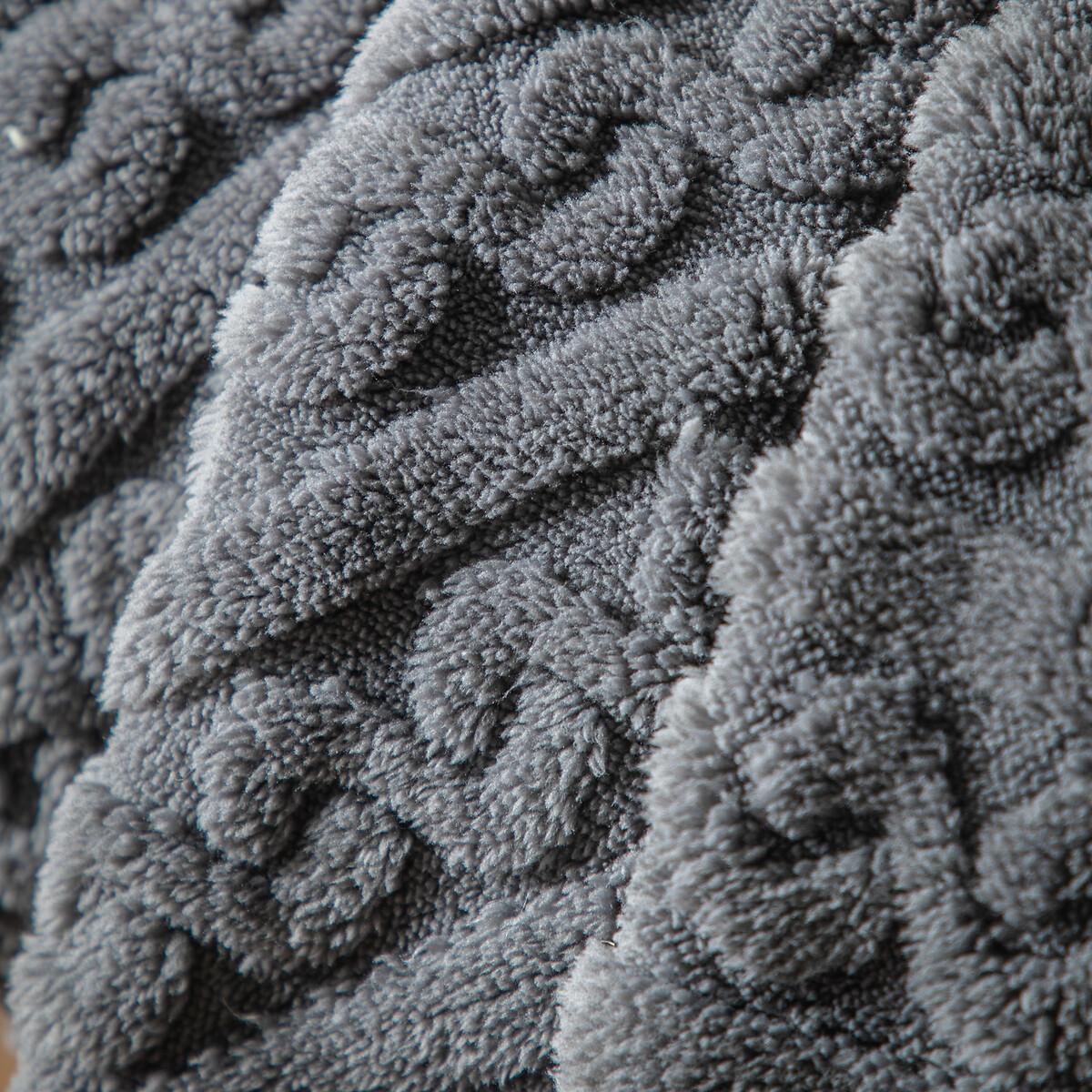 Textured Twist Knit Grey Throw – image 2
