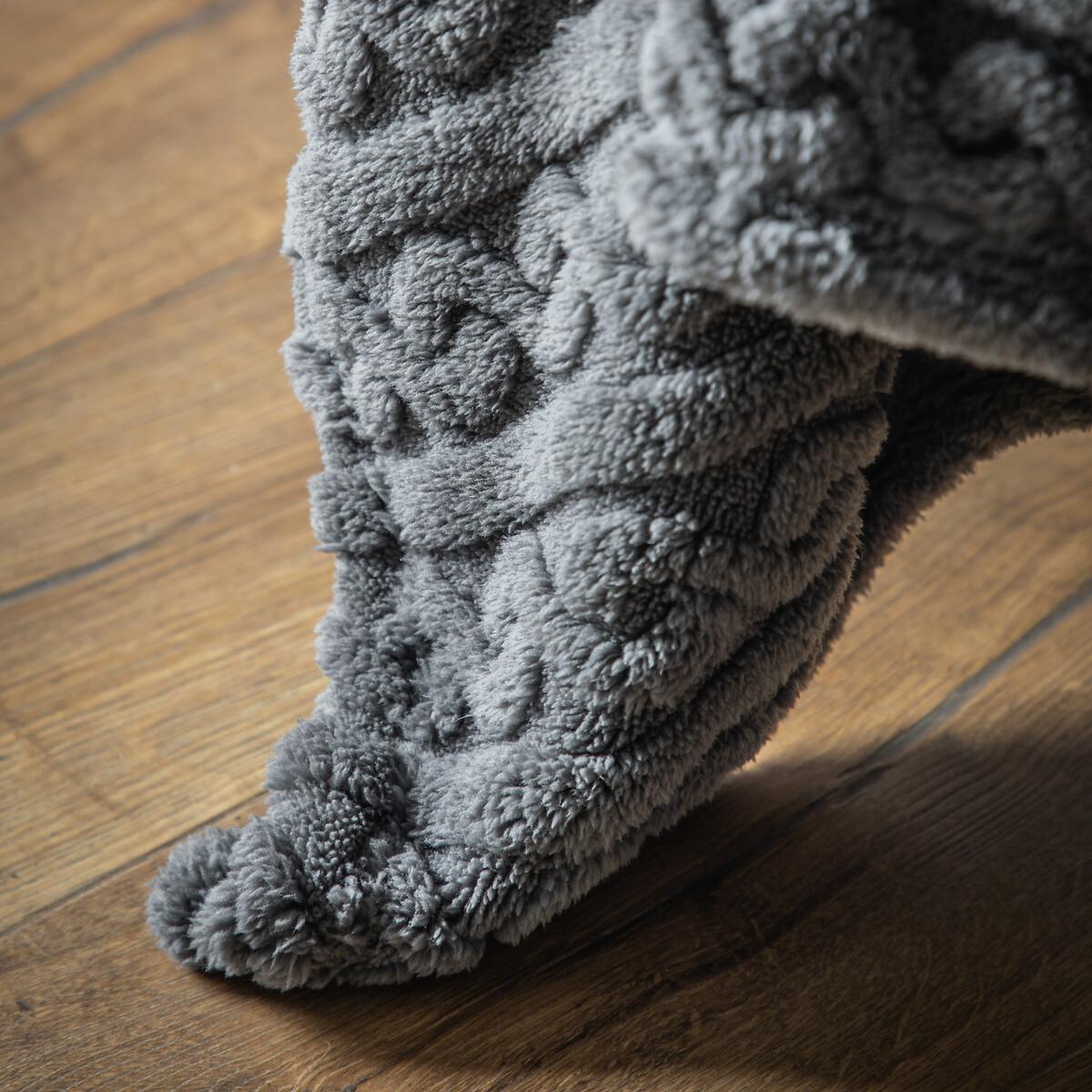 Textured Twist Knit Grey Throw – image 5