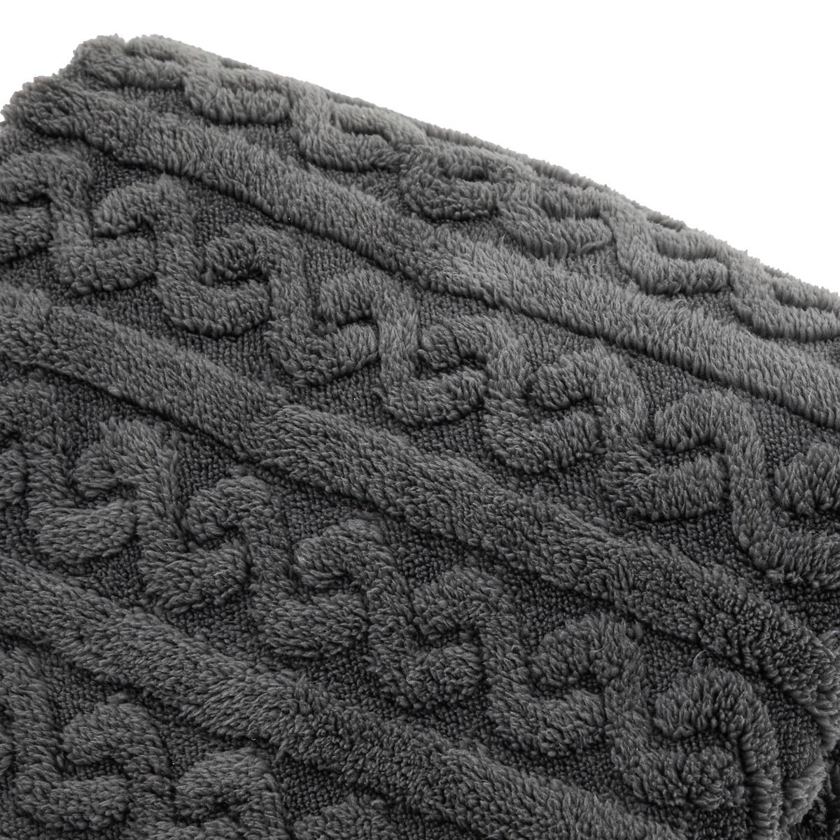 Textured Twist Knit Grey Throw – image 6