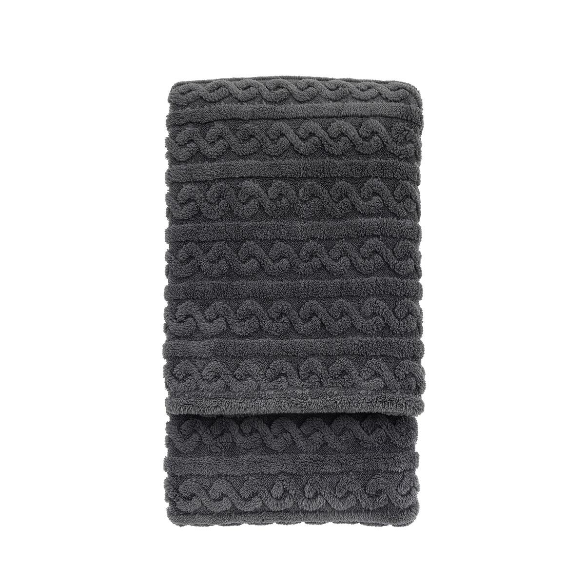Textured Twist Knit Grey Throw – image 8