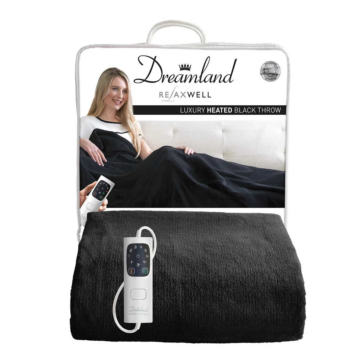 Intelliheat Luxury Heated Throw in Black – image 4