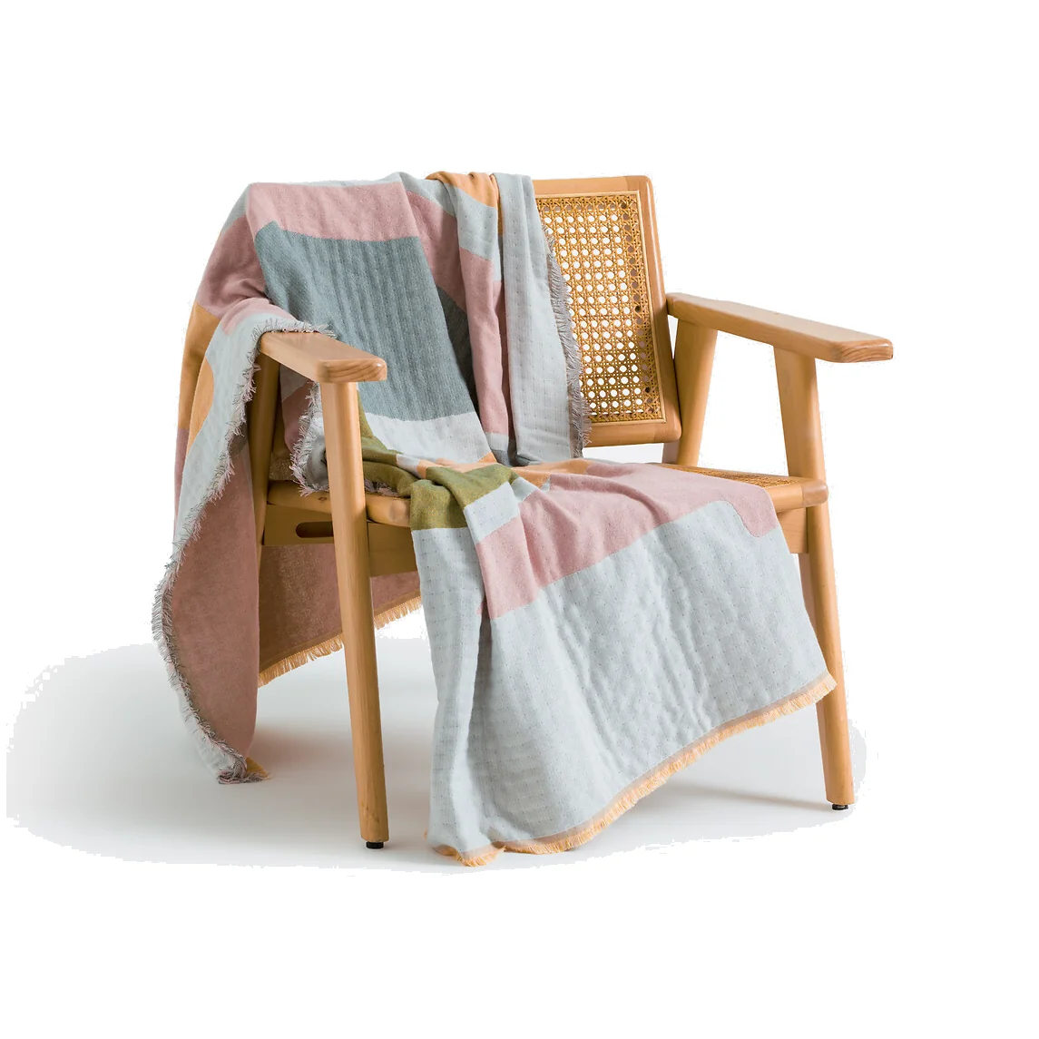 Liz Printed Jacquard Fringed Throw