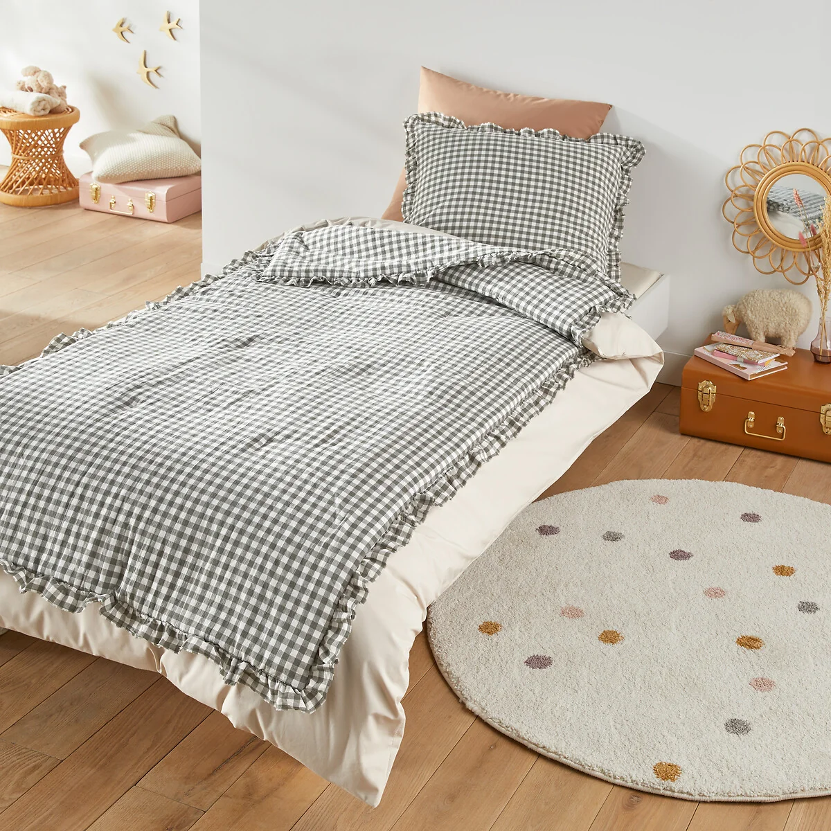 Georgette Gingham 100% Cotton Quilted Child's Bedspread – image 1