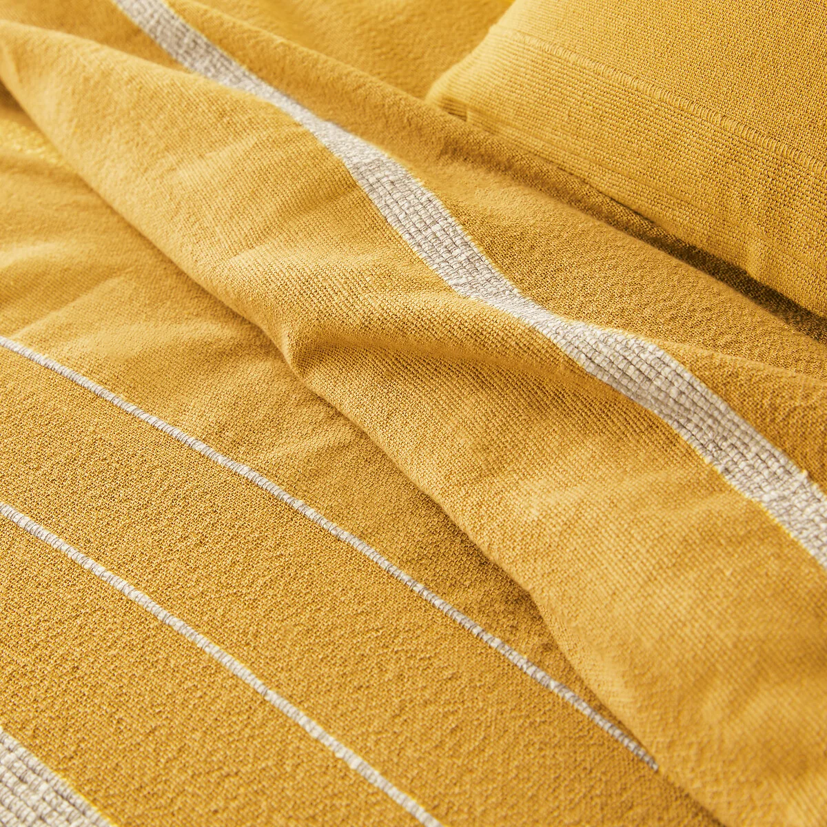 Nedo Fringed Striped 100% Cotton Bedspread – image 3