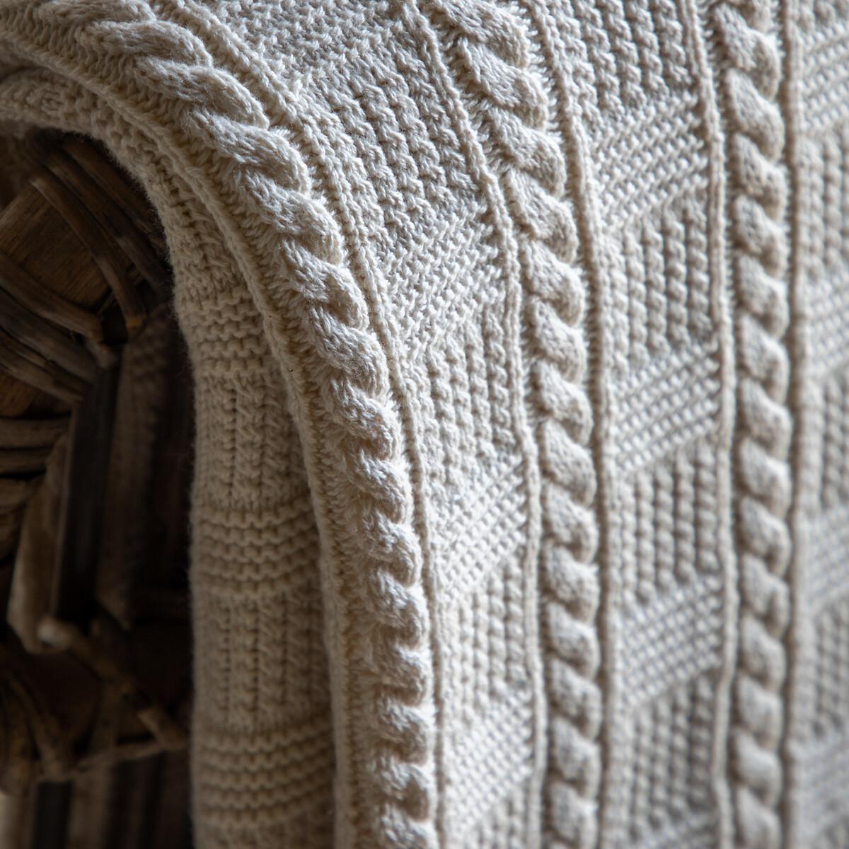 Cotton Cable Throw Cream – image 3