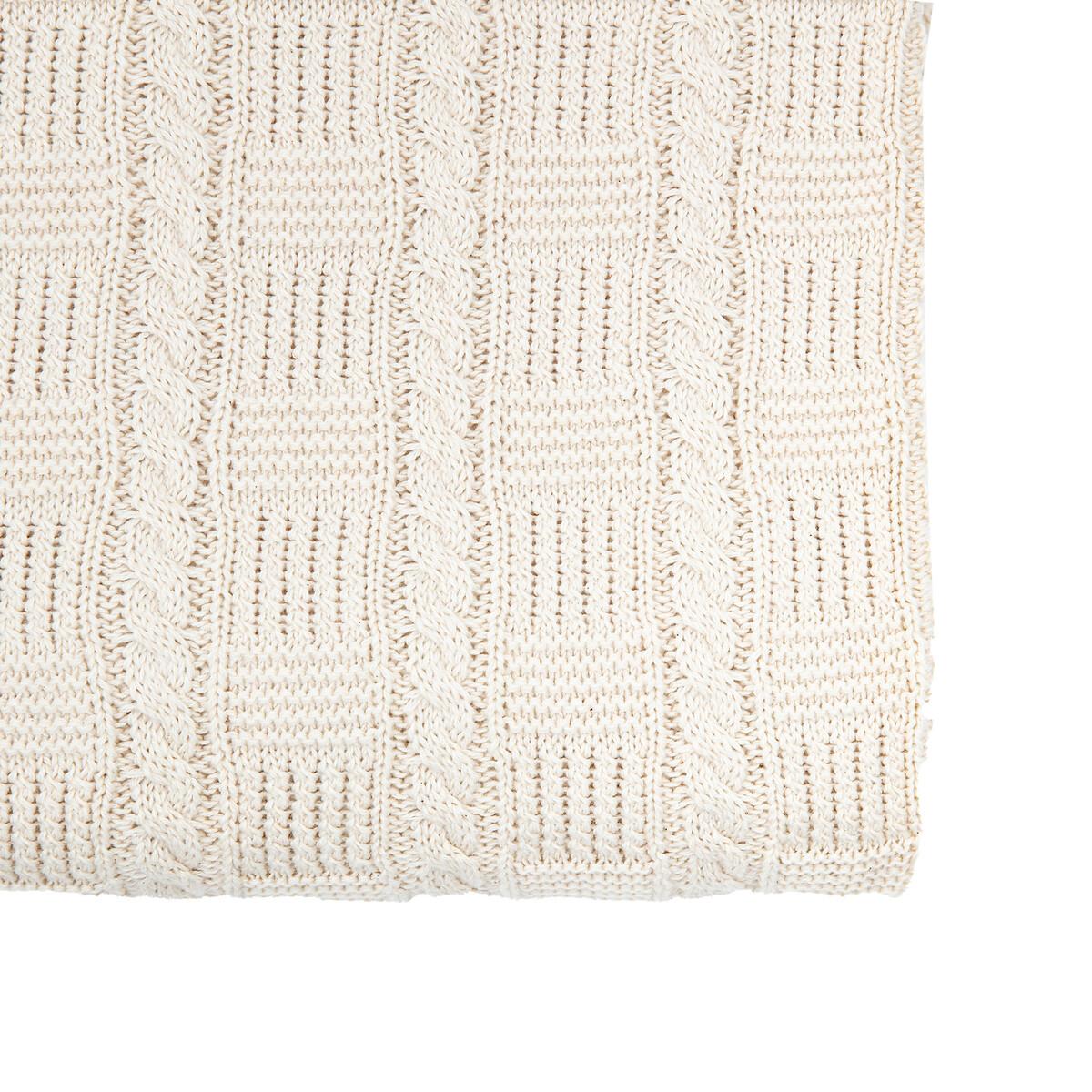 Cotton Cable Throw Cream – image 5