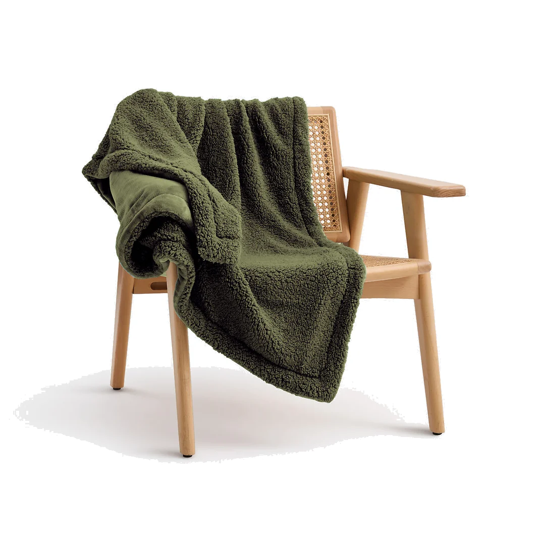 Maxine Throw in Fleece and Sherpa