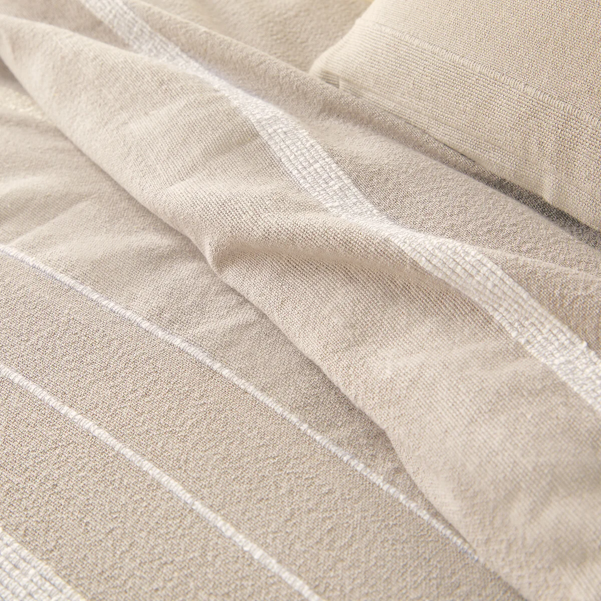 Nedo Fringed Striped 100% Cotton Bedspread – image 3