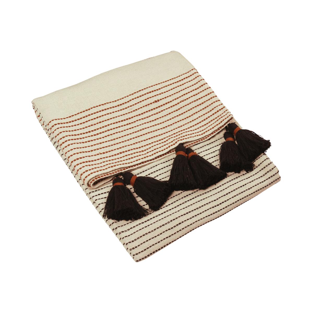 Banda Tassle Embridered Cotton Throw – image 1