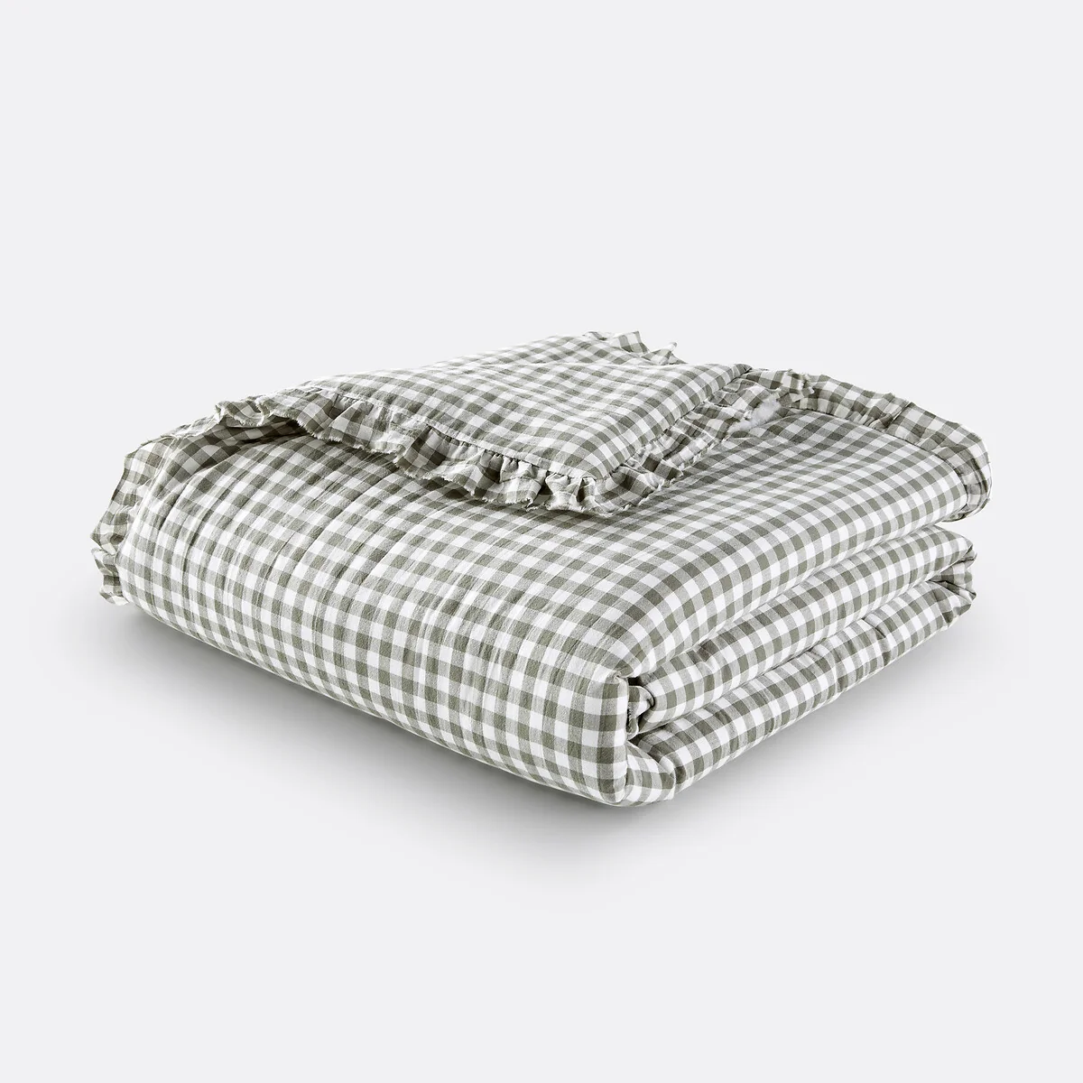 Georgette Gingham Washed Cotton Quilted Bedspread – image 5
