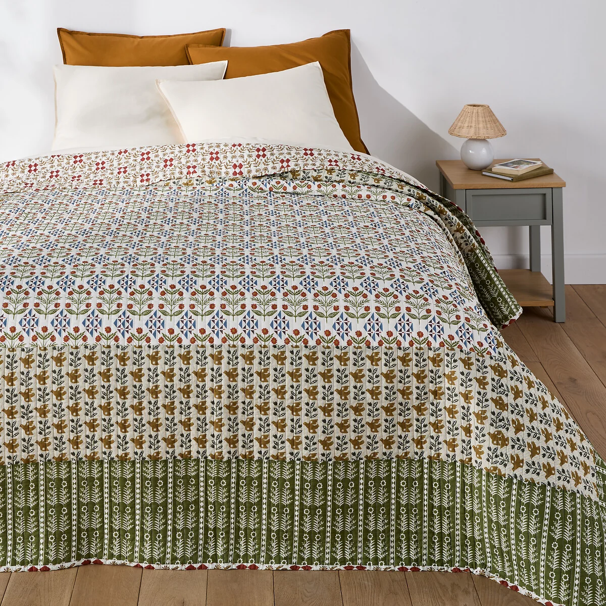 Rosarius Printed Quilted Bedspread in Cotton – image 1