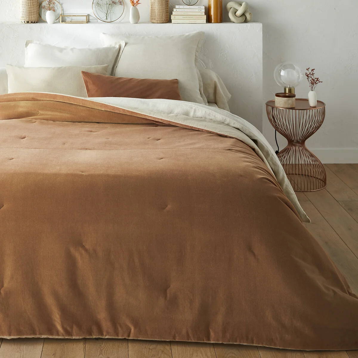 Velvet Quilted 100% Cotton Velvet Bedspread – image 1