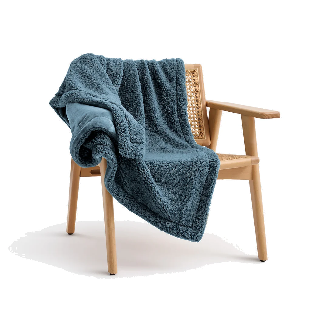Maxine Throw in Fleece and Sherpa