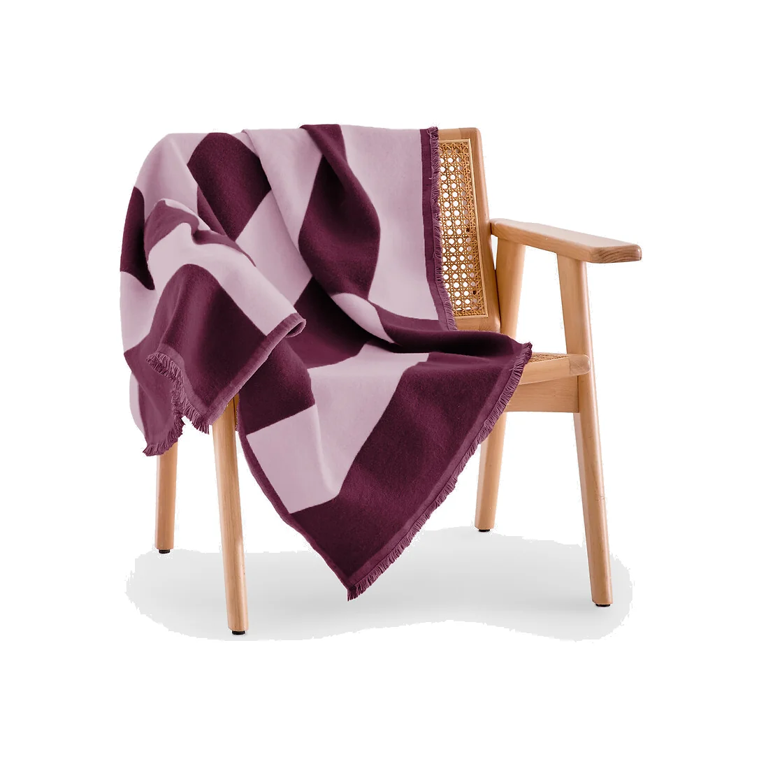 Tabaka Geometric Striped Jacquard Fringed Throw