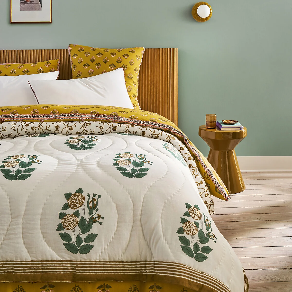 Japali Block Print Cotton Voile Quilted Bedspread – image 2