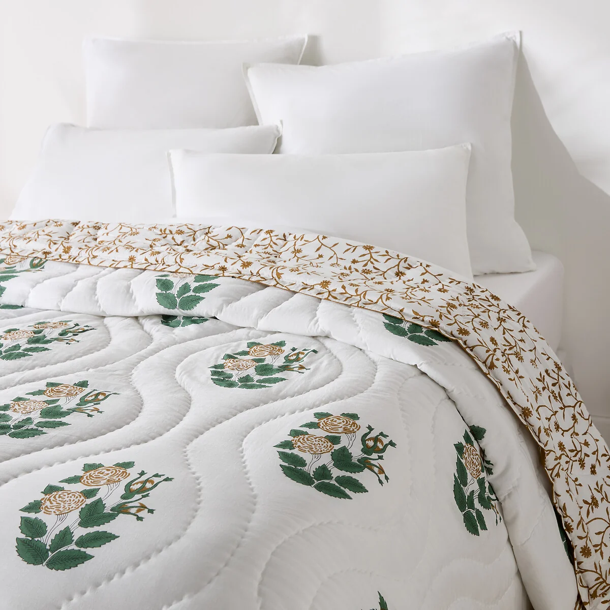 Japali Block Print Cotton Voile Quilted Bedspread – image 3