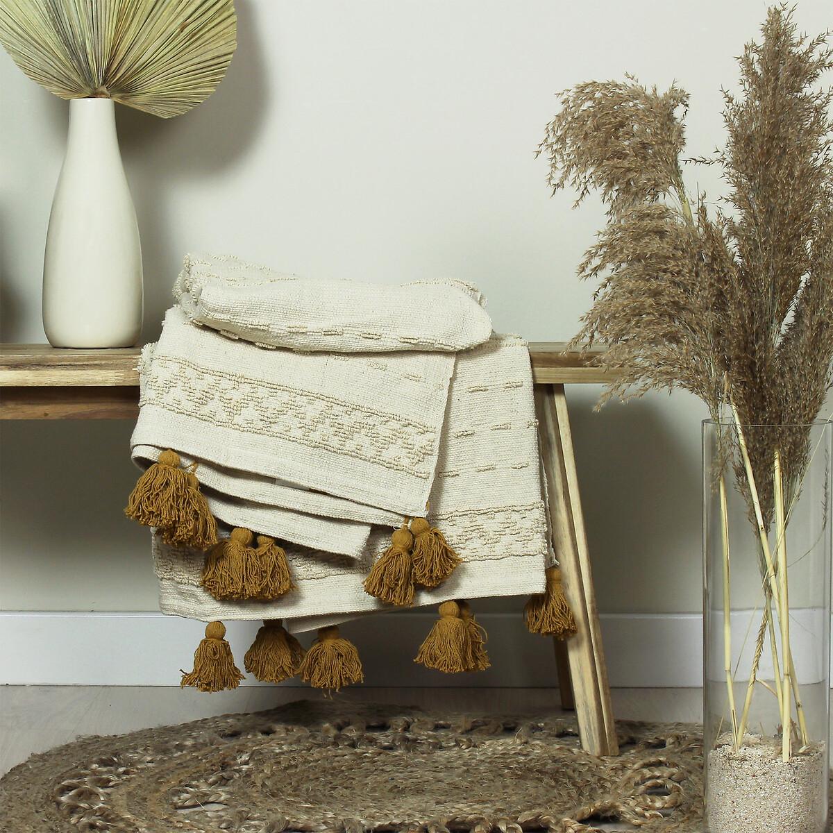 Boho Woven Cotton Tasselled Throw – image 3