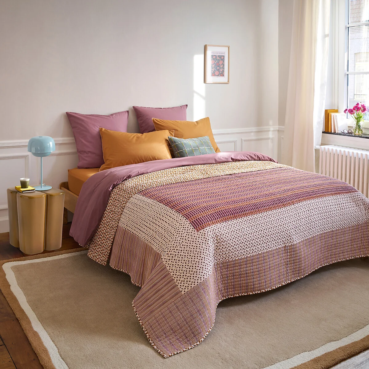 Nahro Patchwork Print Washed Cotton Quilted Bedspread – image 2