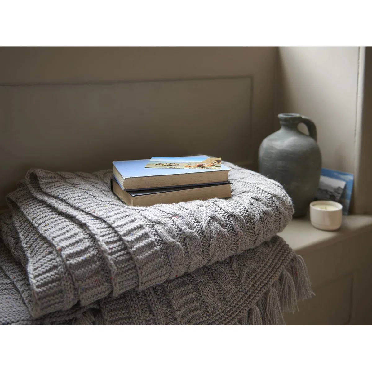Chunky Knit Throw in Rusted Rose – image 9
