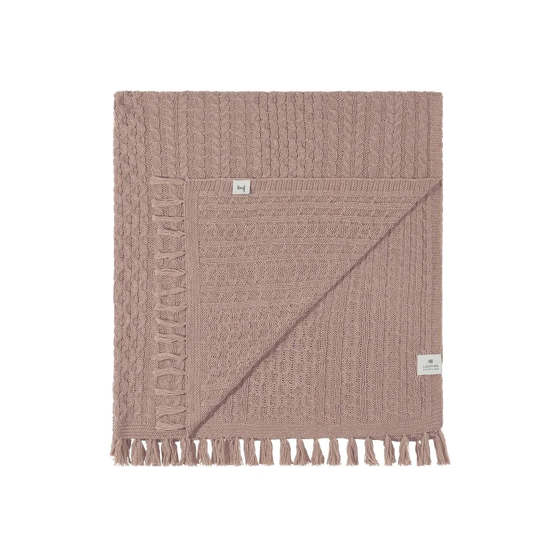 Chunky Knit Throw in Rusted Rose – image 1