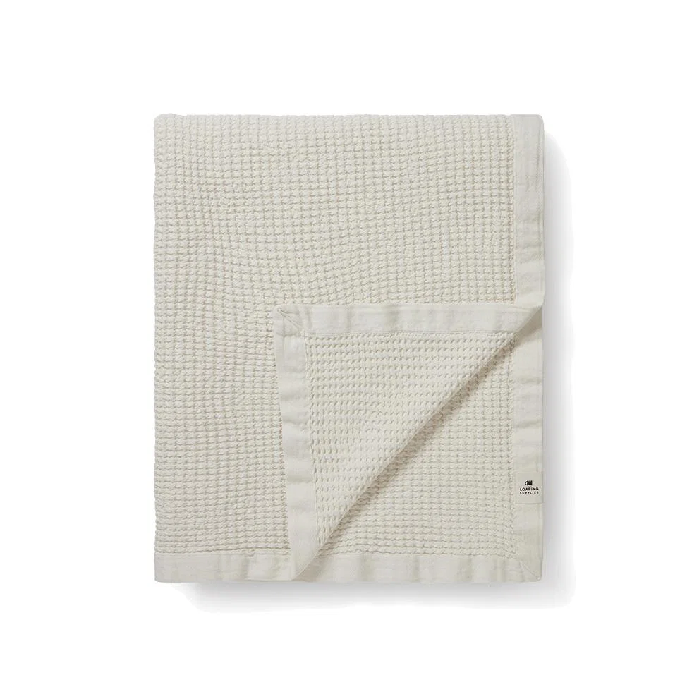 Waffle Throw in Vintage White – image 1