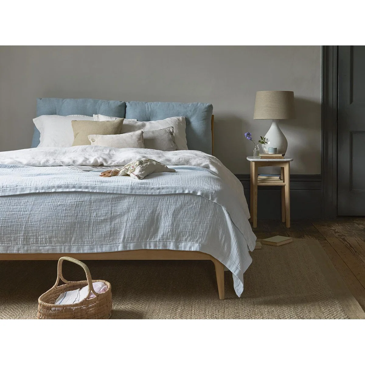 Drapy Throw in Duck Egg – image 2