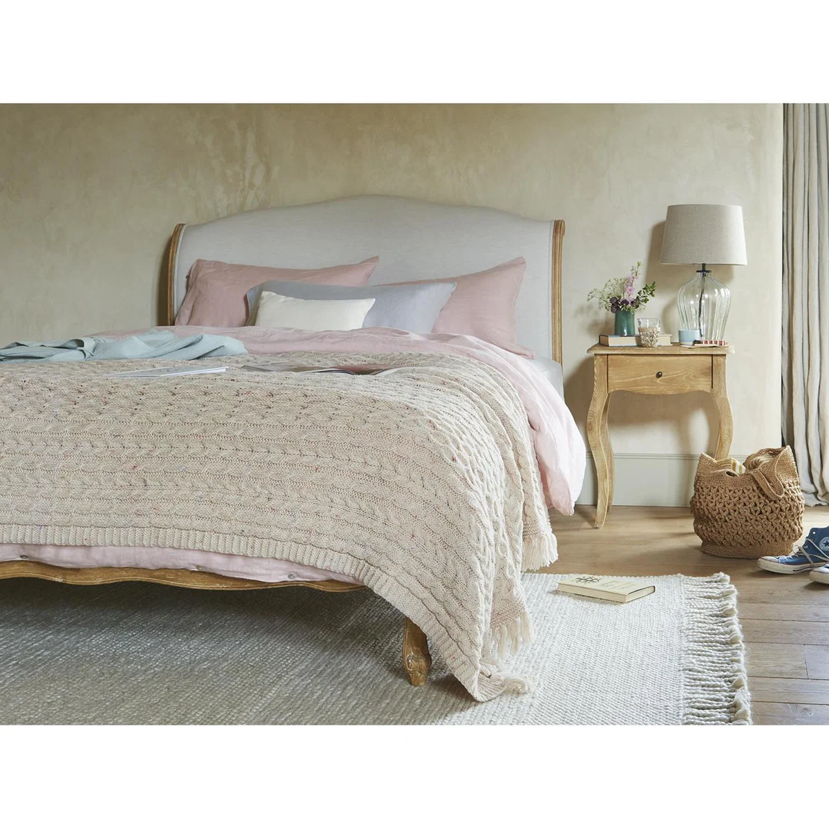 Chunky Knit Throw in Natural Cream – image 3