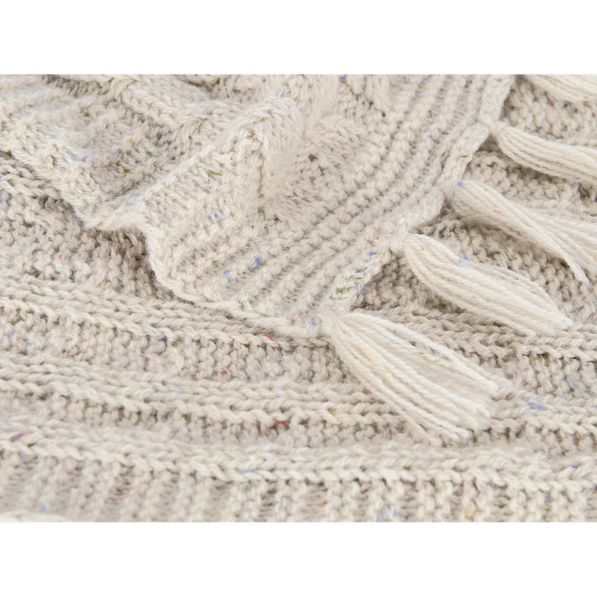 Chunky Knit Throw in Natural Cream – image 4