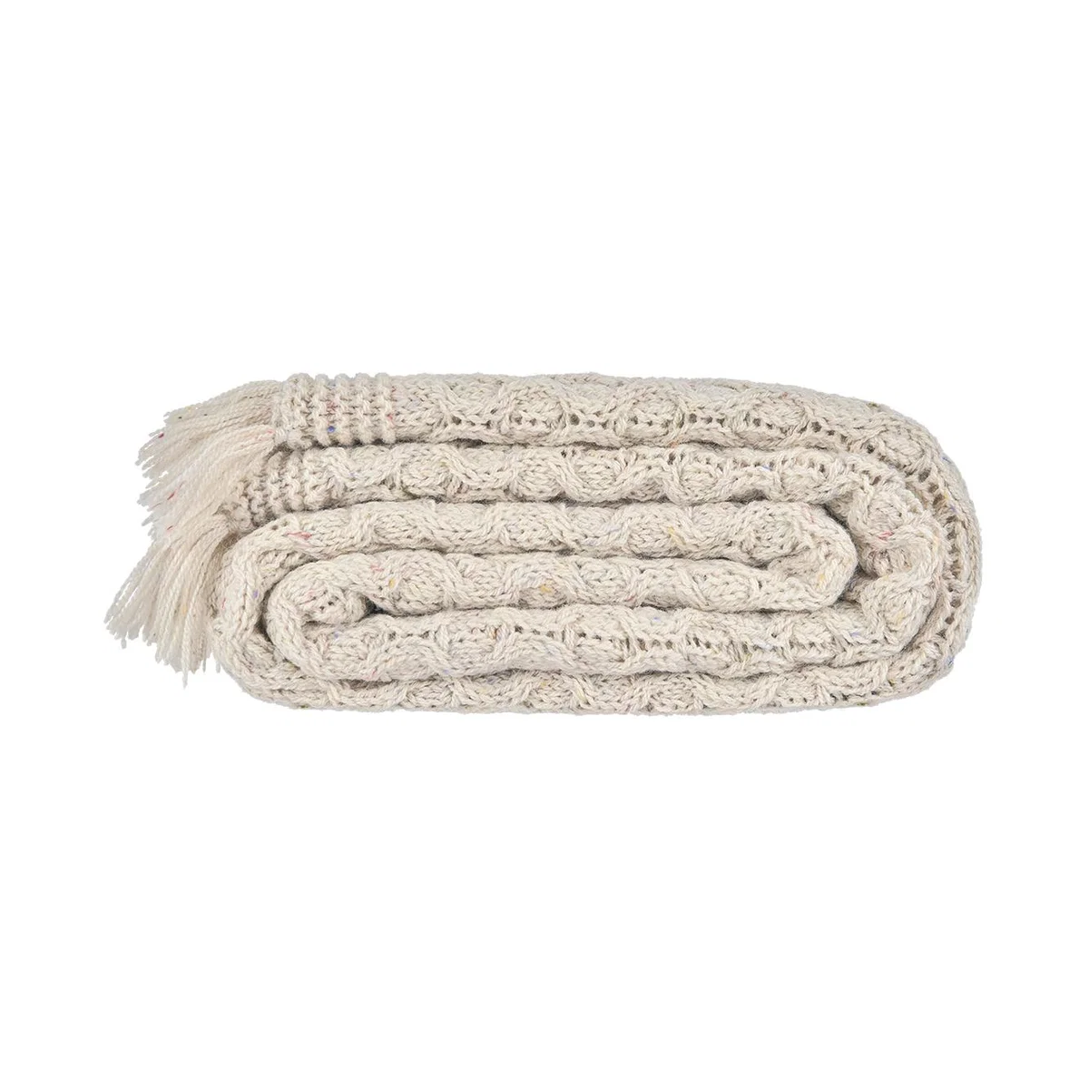 Chunky Knit Throw in Natural Cream – image 5