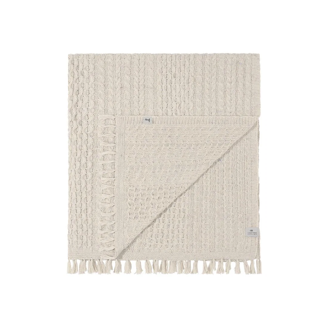 Chunky Knit Throw in Natural Cream – image 1